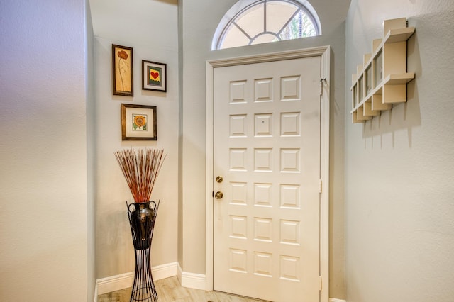 foyer entrance featuring light hardwood / wood-style floors