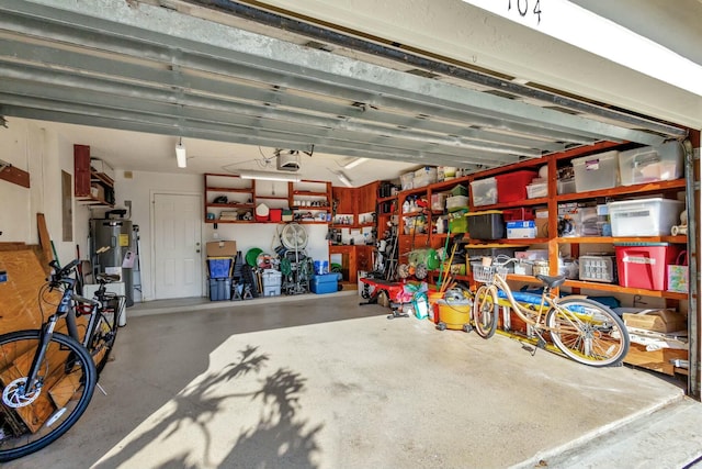 garage with water heater