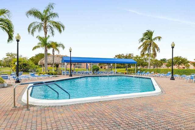 view of pool with a patio