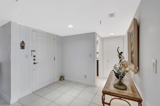 view of tiled foyer entrance