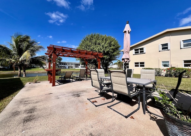 view of patio with a pergola