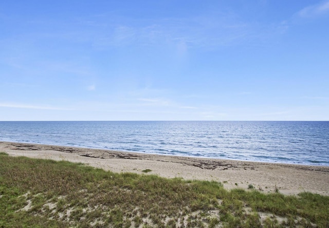 property view of water with a beach view