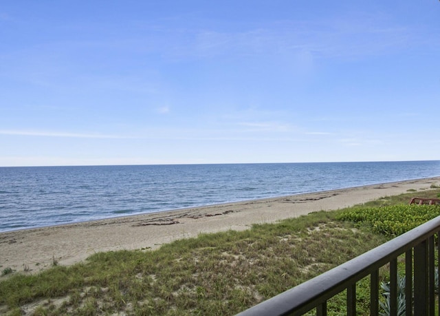 property view of water featuring a view of the beach