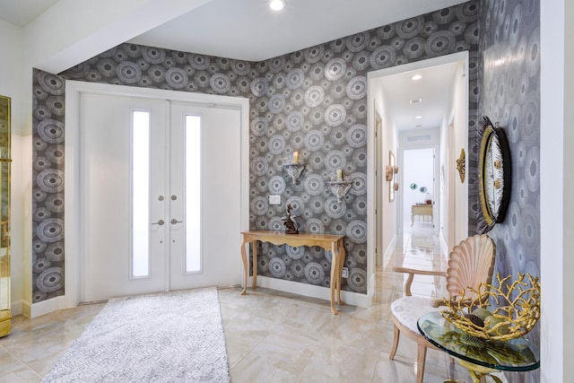 foyer with french doors