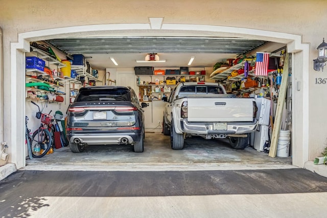 view of garage