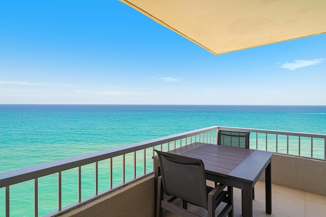 balcony with a water view