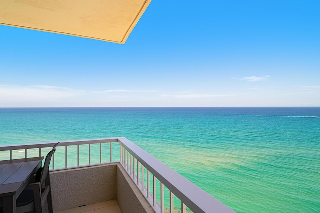 balcony with a water view