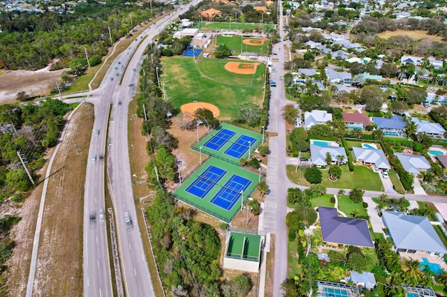 bird's eye view with a residential view