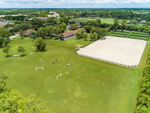 drone / aerial view with a rural view