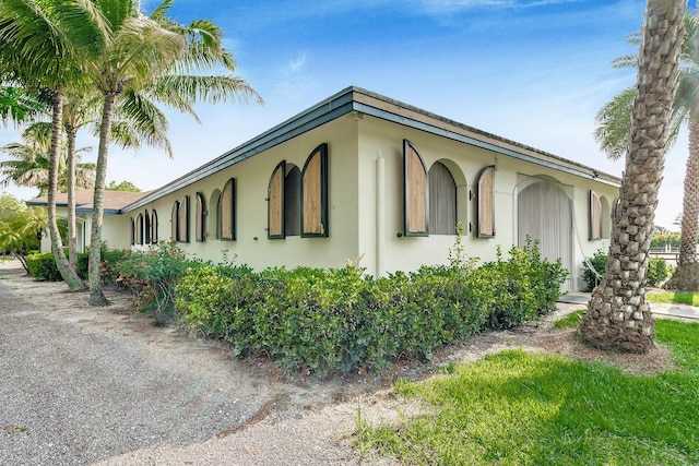 view of home's exterior featuring stucco siding