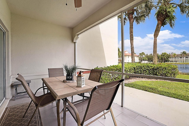 view of patio / terrace with ceiling fan