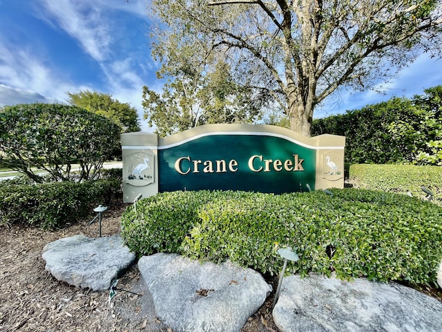 view of community sign