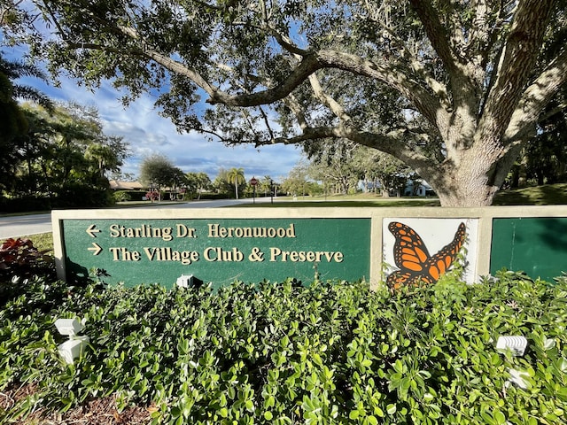 view of community sign