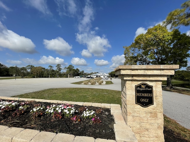 view of community sign