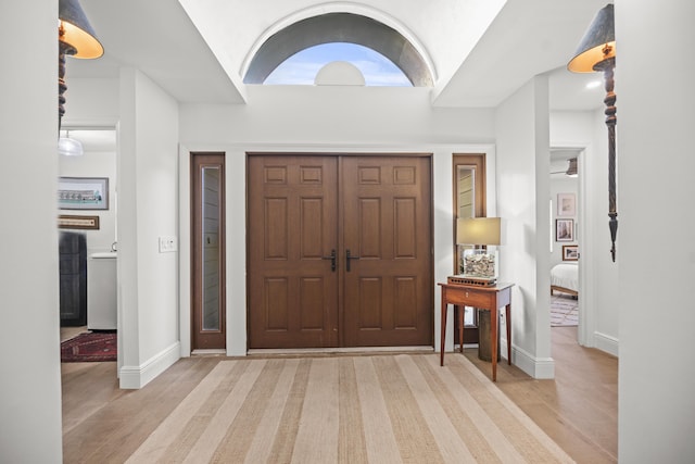 foyer entrance featuring light hardwood / wood-style floors