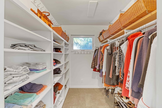 view of walk in closet