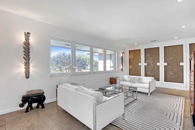 living room featuring french doors