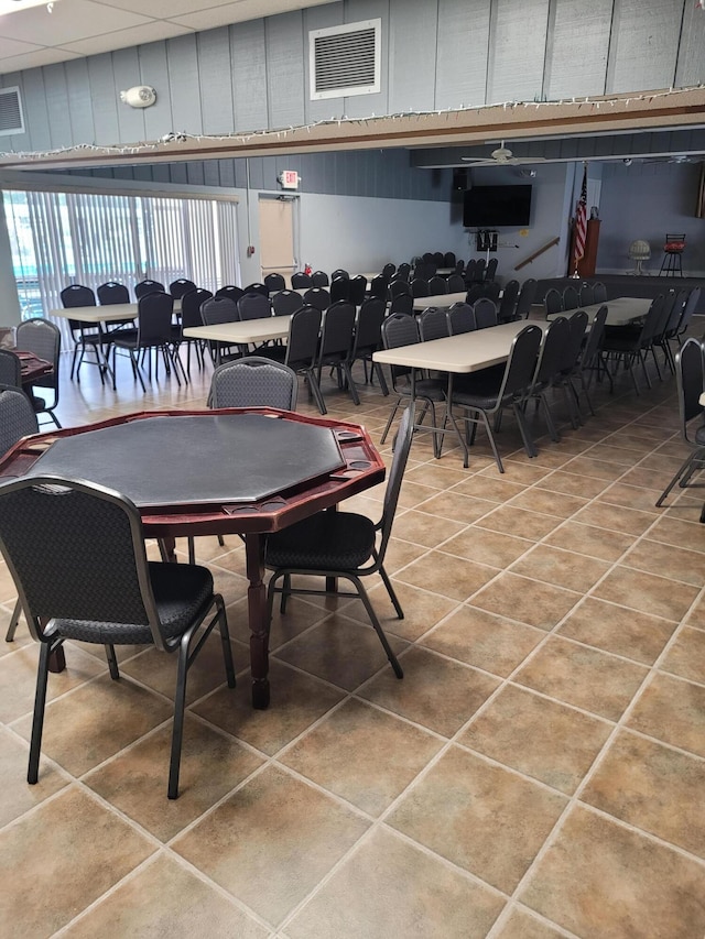 view of tiled dining area