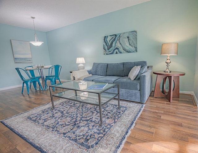 living room featuring hardwood / wood-style floors