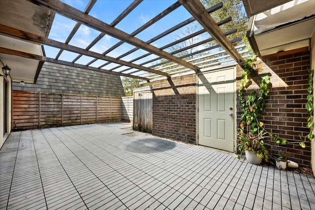 view of patio / terrace featuring a pergola