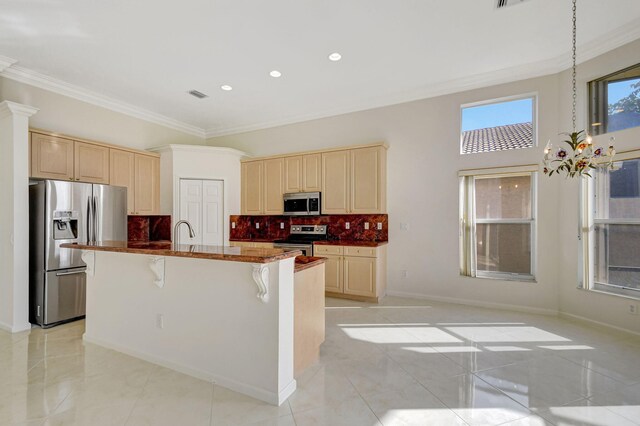 unfurnished room with crown molding, a raised ceiling, and light hardwood / wood-style flooring