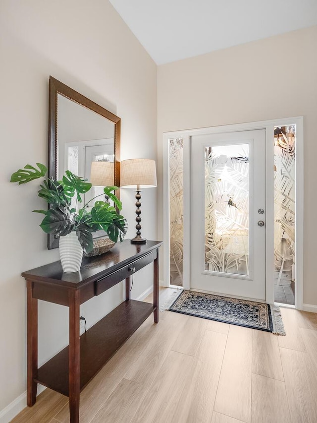 entrance foyer with light hardwood / wood-style flooring