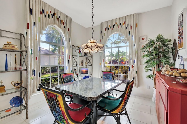 tiled dining area with plenty of natural light