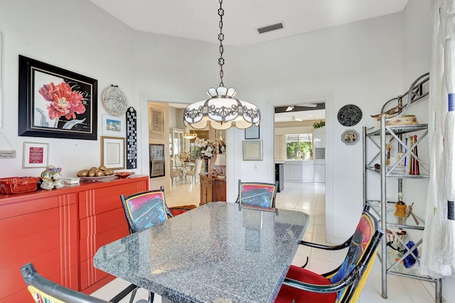 view of tiled dining area