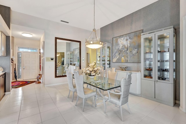 view of tiled dining room