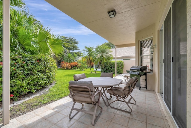 view of patio featuring area for grilling