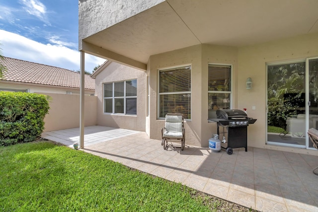 view of patio / terrace with a grill