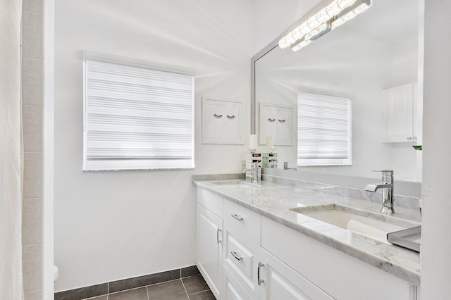 bathroom featuring vanity and tile patterned floors