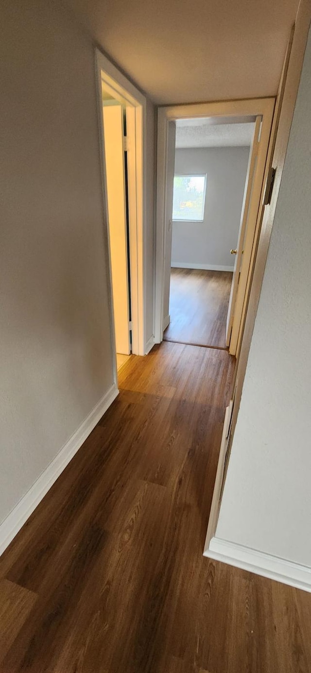 corridor featuring hardwood / wood-style floors