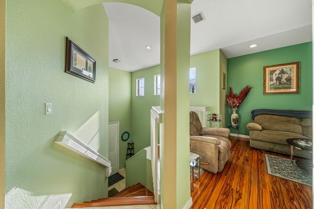 living room featuring wood-type flooring