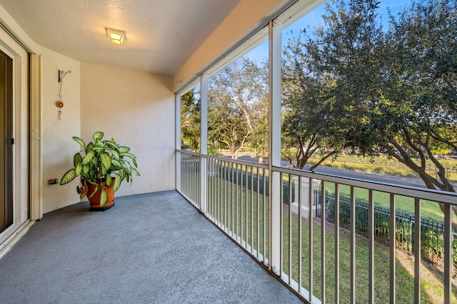 view of unfurnished sunroom