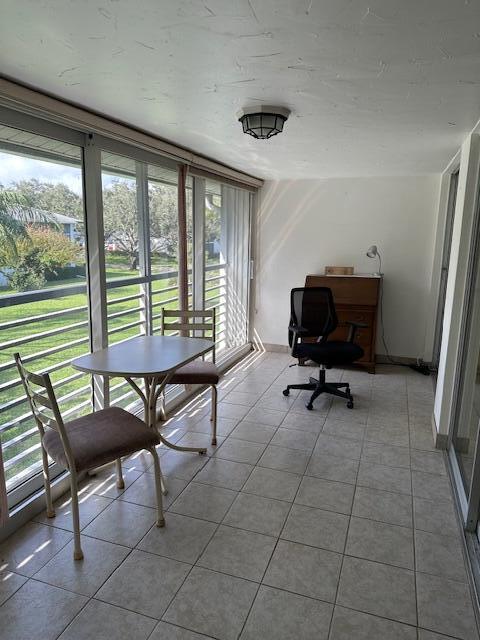 view of tiled home office