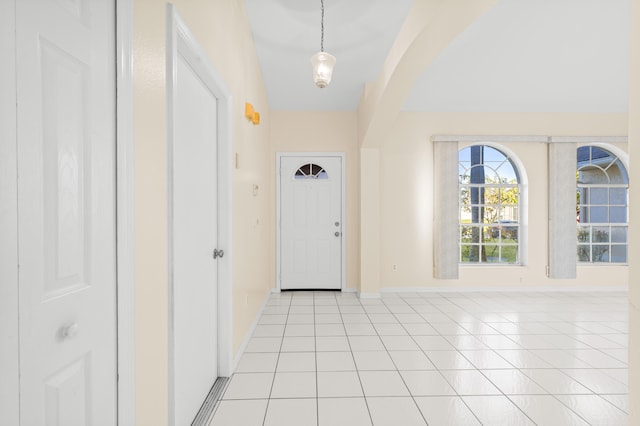 view of tiled foyer entrance