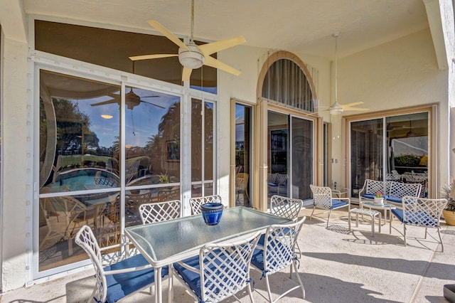 view of patio / terrace with ceiling fan