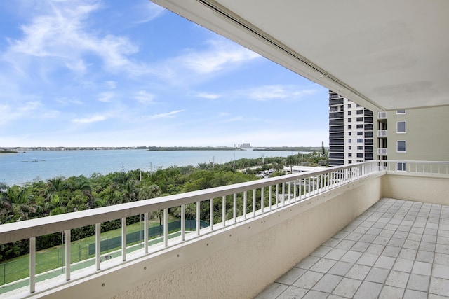 balcony with a water view