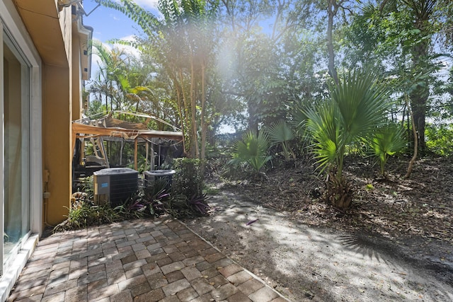 view of patio featuring central AC