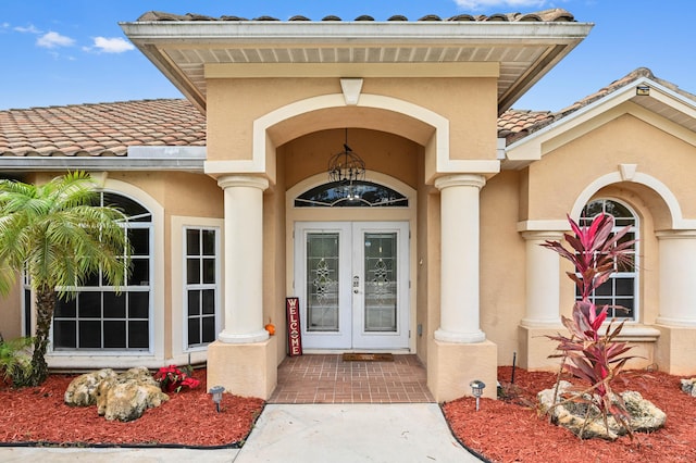 entrance to property with french doors