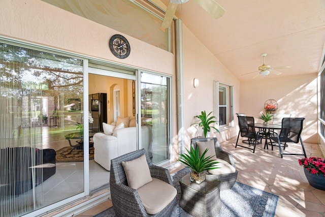 view of patio / terrace featuring ceiling fan