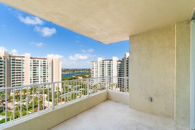 balcony with a water view