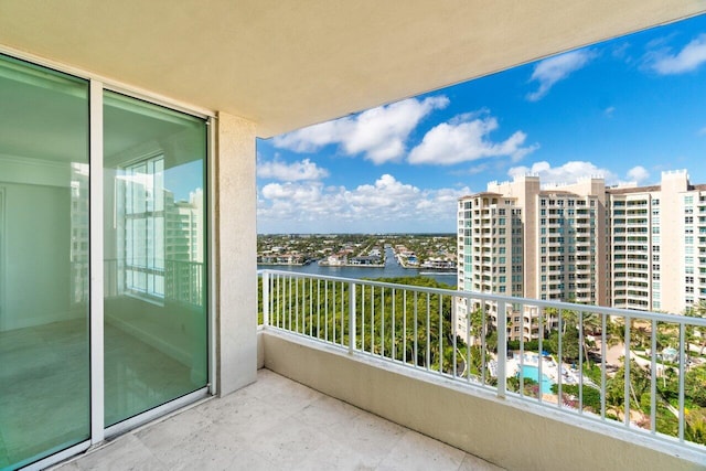 balcony with a water view