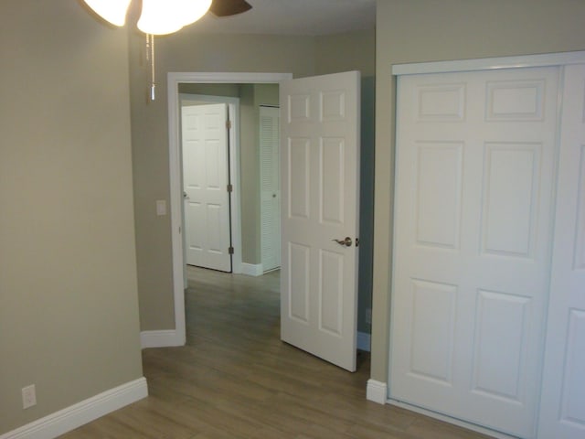 interior space with hardwood / wood-style flooring