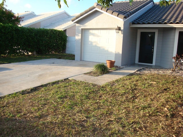 view of home's exterior featuring a garage