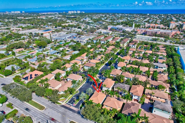 aerial view featuring a residential view