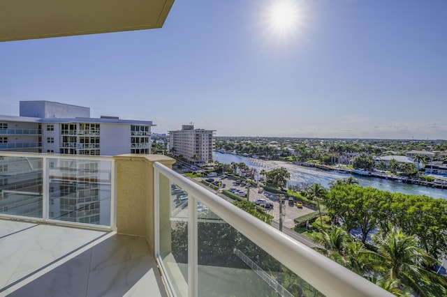 balcony with a water view