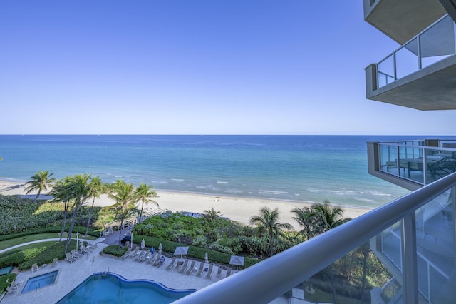 view of water feature featuring a view of the beach