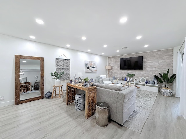 living room featuring light hardwood / wood-style floors